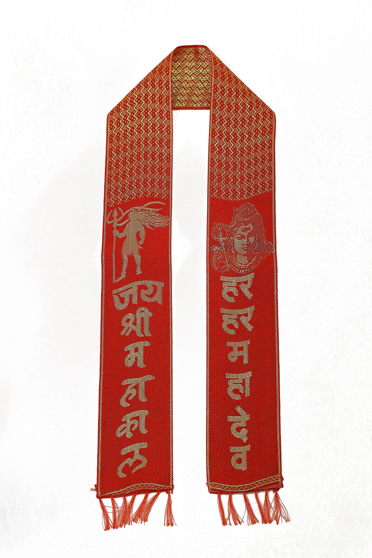 Jay Shree Mahakal - Combo of 10 Zari Woven Patka